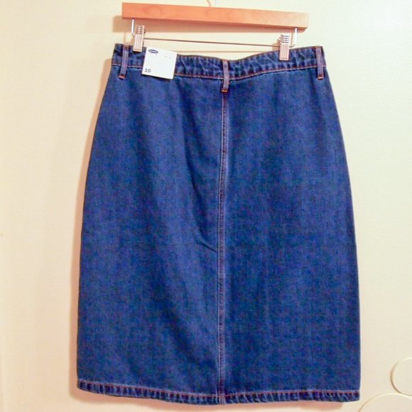 Old Navy High-Waisted Button-Front Midi Jean Skirt Size 10 NWT - Picture 6 of 10